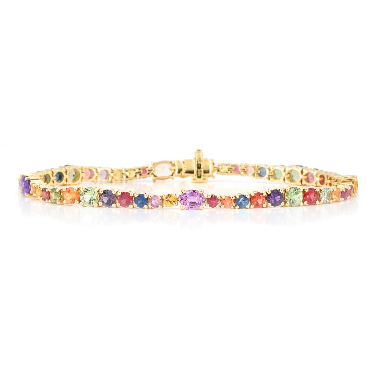 18K Gold Multi Color Gemstone Bracelet – Liv Oliver