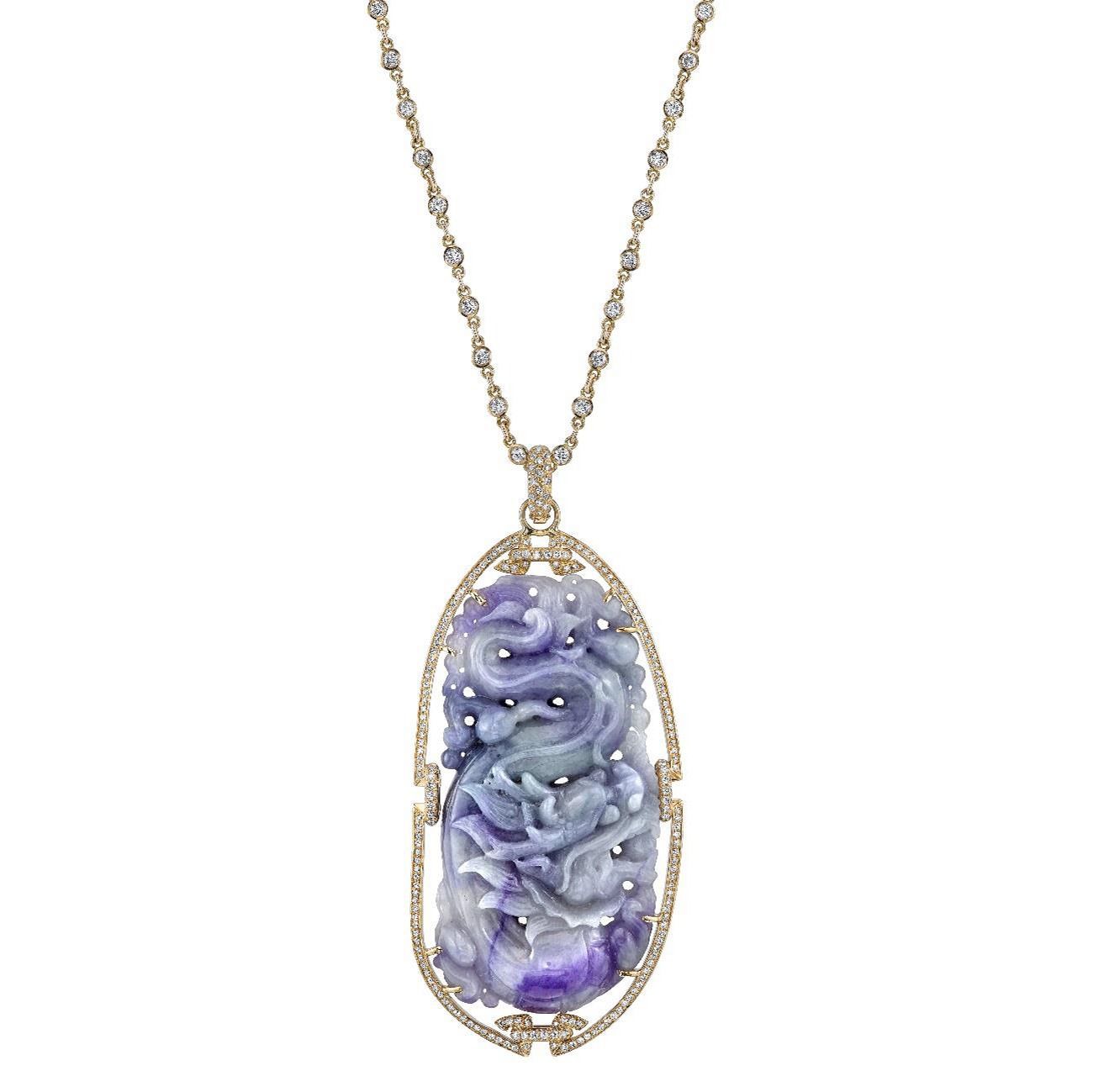 Qīng Purple Jade Pendant (with 14K Gold) – FYORO