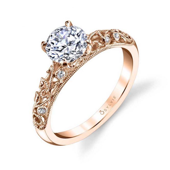 meest Elastisch oogsten 'Elaina' Vintage Inspired Engagement Ring - Rose Gold