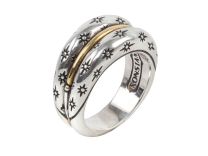 Konstantino DKJ905-130 Astria Sterling Silver and 18K Gold Double Dome Ring