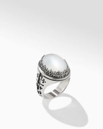 Konstantino DKJ963-313 Selene Sterling Silver Ring with Mother-of-Pearl