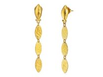Gurhan EOL10-3LF10 "Willow" 24K Gold Triple Drop Earrings
