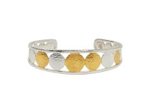 Gurhan GU-BCUM-VM-NS1102 "Lush" Sterling Silver Open Cuff Bracelet Kissed with 24K Gold