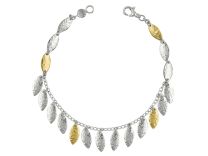 Gurhan GUB-SS-NS-1216 "Willow" Sterling Silver and 24K Gold 12mm Dangling Flakes Charm Bracelet