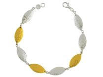Gurhan GUB-SS-NS-1218 "Willow" Sterling Silver All Around with 24K Gold 18mm Flakes Bracelet