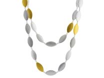 Gurhan GUN-SS-NS-1226 "Willow" Sterling Silver All Around 25mm Flakes with 24K Gold 39.5" Necklace