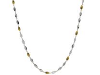 Gurhan GUN-SS-NS-1227 "Willow" Sterling Silver All ARound 12mm Flakes & 24K Gold 18" Necklace