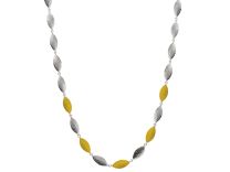 Gurhan GUN-SS-NS-1228 "Willow" Sterling Silver All Around 18mm Flakes & 24K Gold 18" Necklace