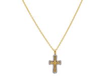 Gurhan GUN-YG-DI-2357 "Cross" Yellow and White Gold Diamond Necklace