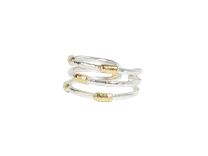 Gurhan GUR-SS-NS-690 "Geo" Sterling Silver Multi-Strand Ring with 24K Gold