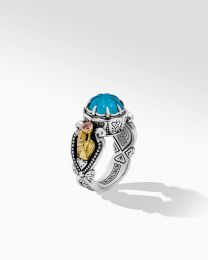 Konstantino DMK2141-532 Angelic Sterling Silver & 18K Gold Crystal & Silika & Pink Sapphire Ring