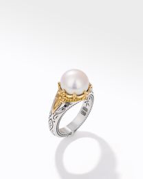 Muse Sterling Silver and 18K Gold Pearl Ring