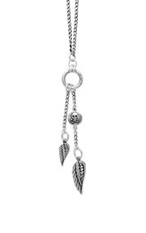 King Baby Q52-5602 Fine Curb Link Necklace with 5" Double Wing Drops - 24" Length 
