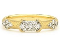 JudeFrances R02S16-WDCB-6.5-Y Moroccan Marrakesh Triple Pave Band - Yellow Gold