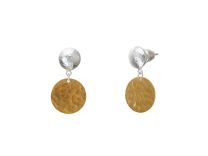 Gurhan SLTE-GF14-SD "Lush" Sterling Silver Medium Plain Drop Earrings Kissed with 24K Gold